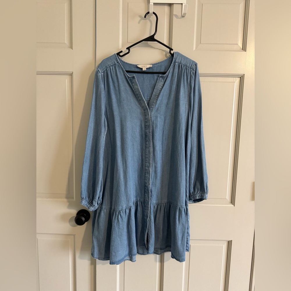 Loft Chambray Tencel dress L